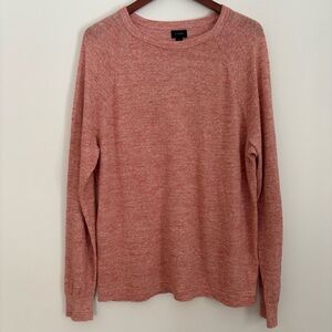 JCREW | Heathered Salmon Linen Cotton Casual Preppy Crewneck Sweater | Size L